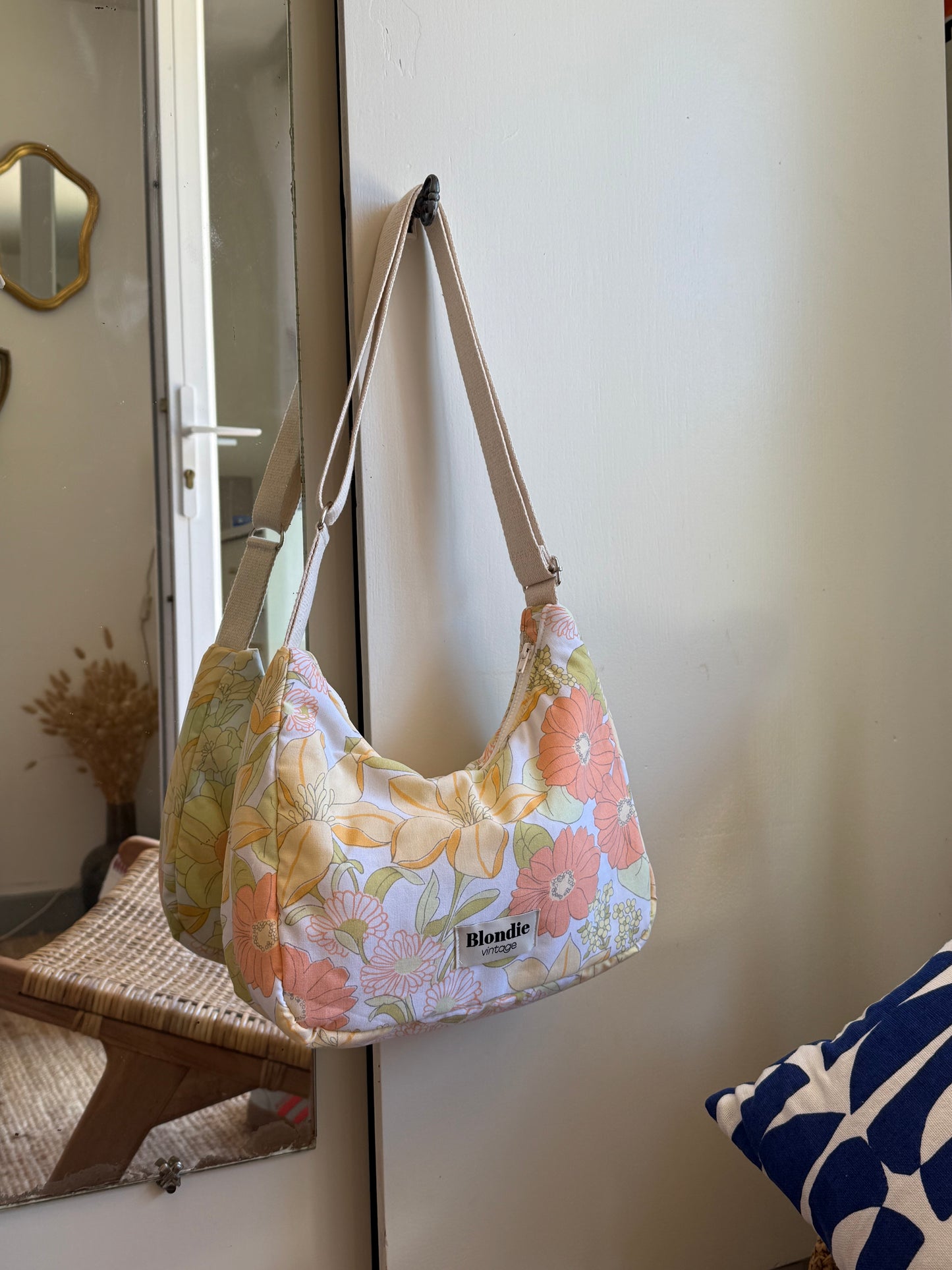 Sac crossbody fleurs vintage