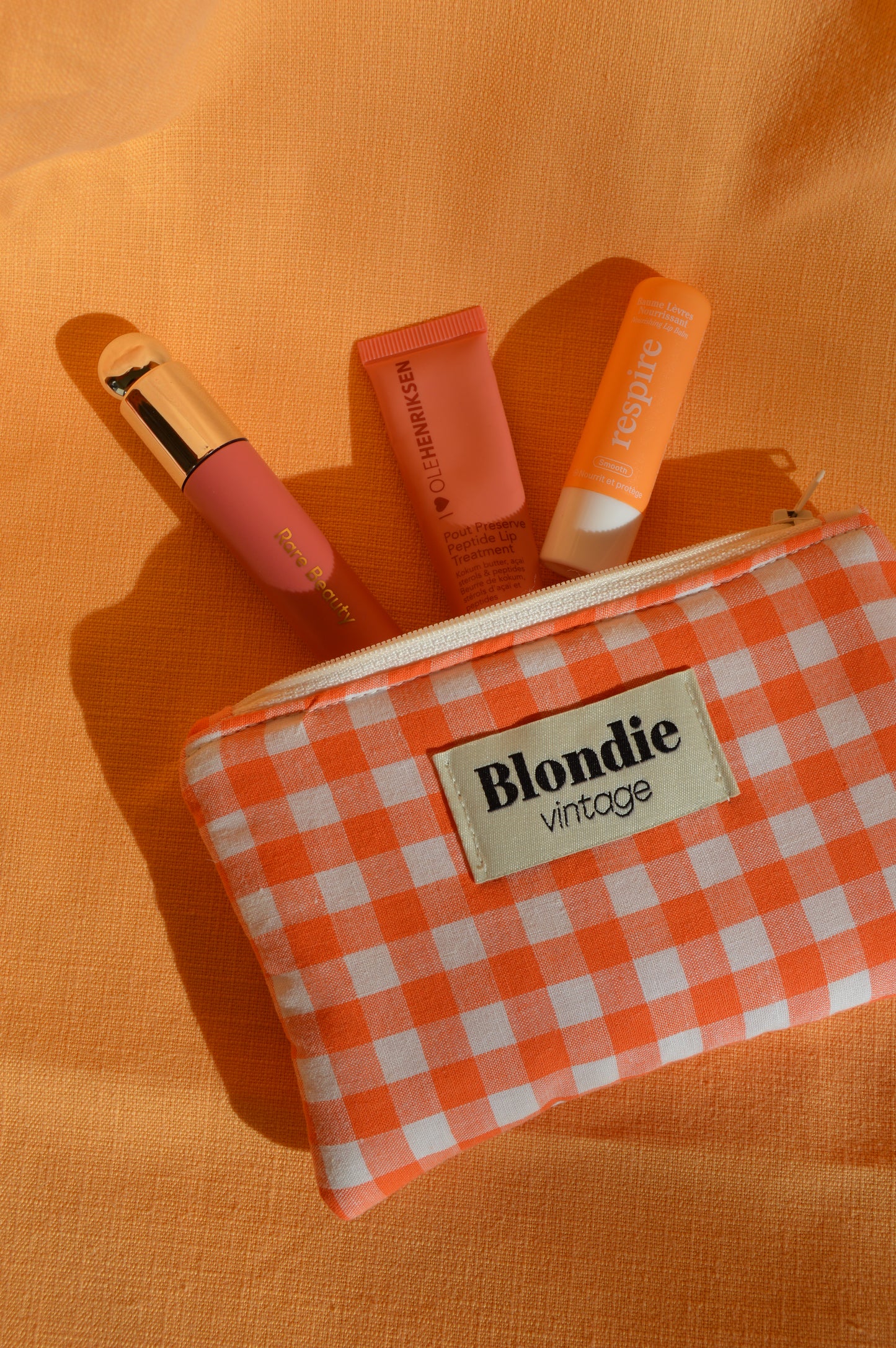 Mini pochette vichy orange