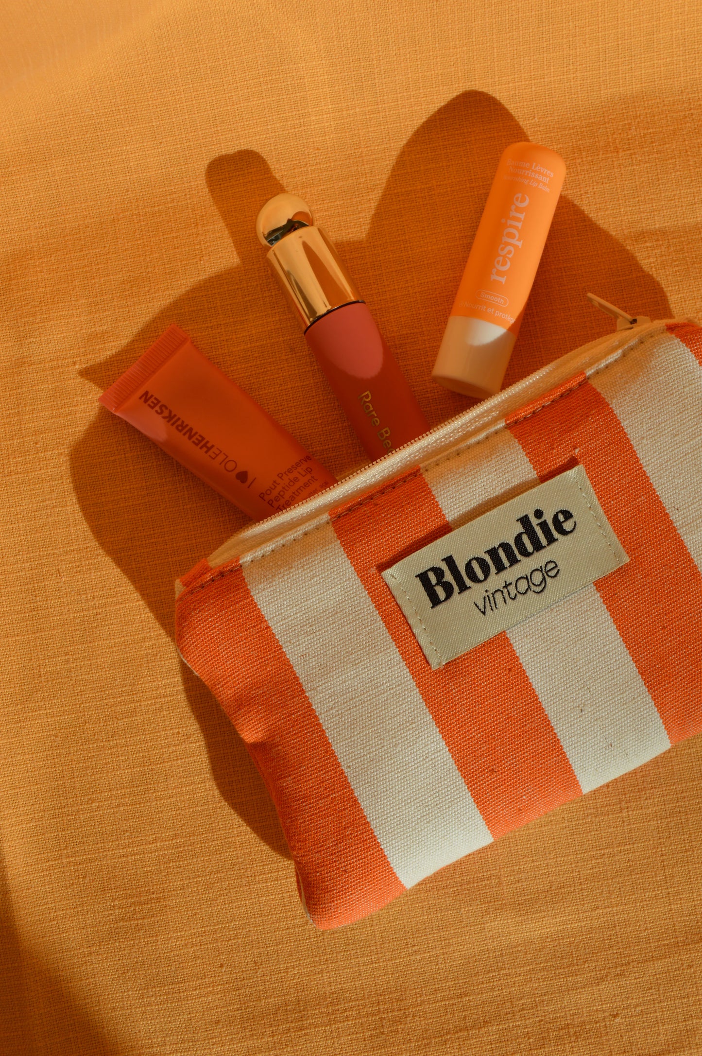 Mini pochette rayé orange