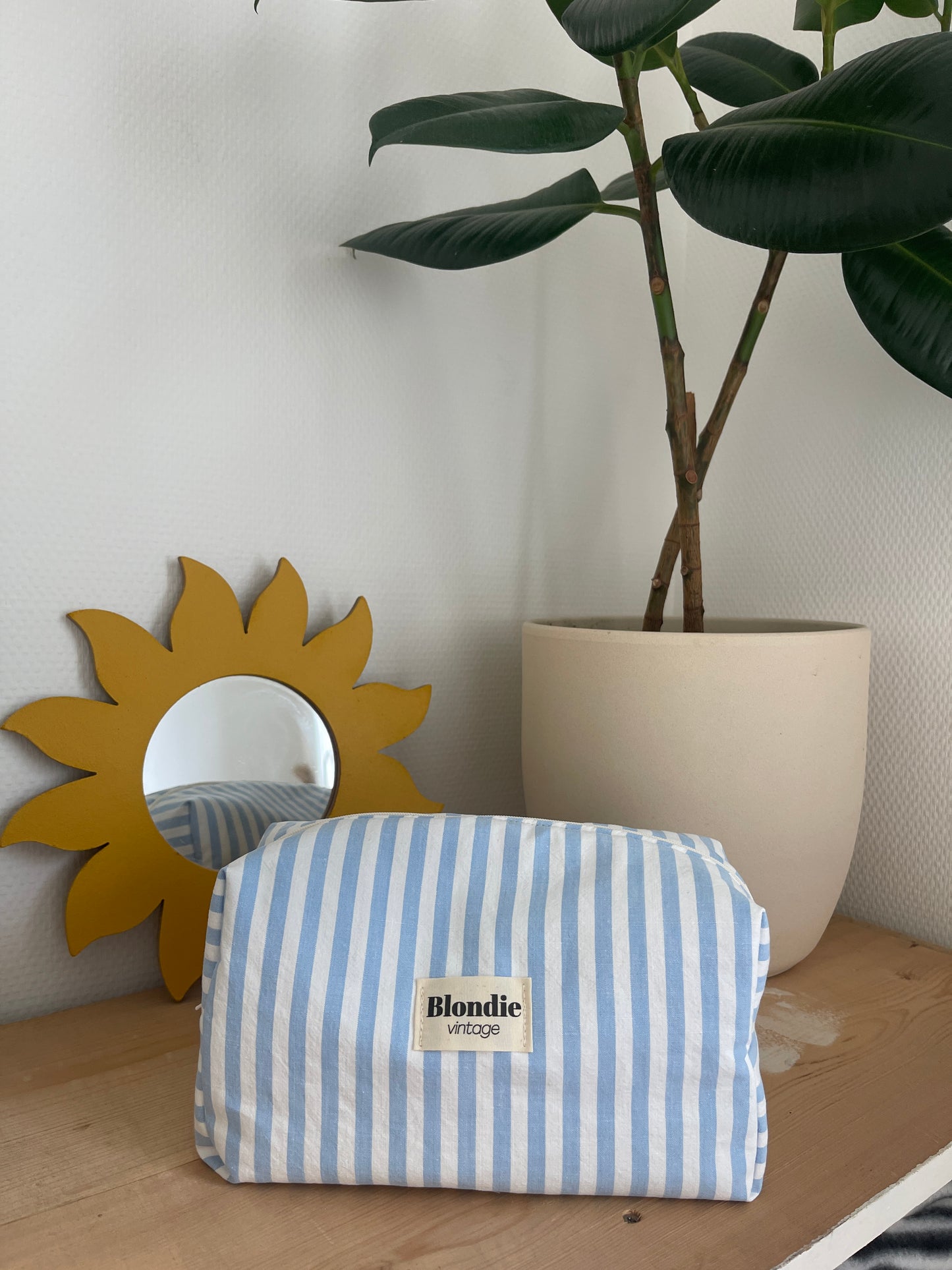 Trousse de toilette rayé bleu