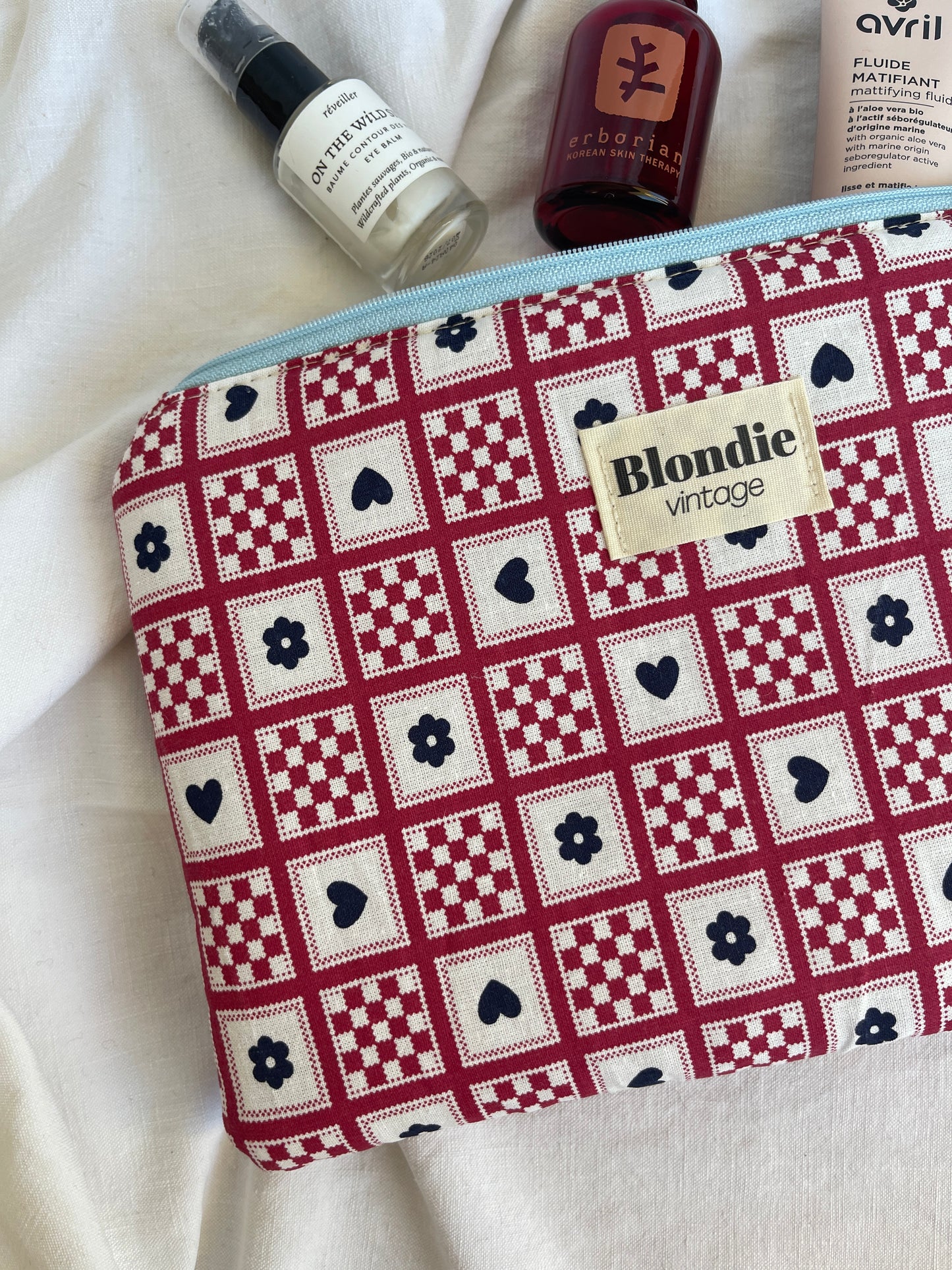 Grande Pochette à carreaux rouge