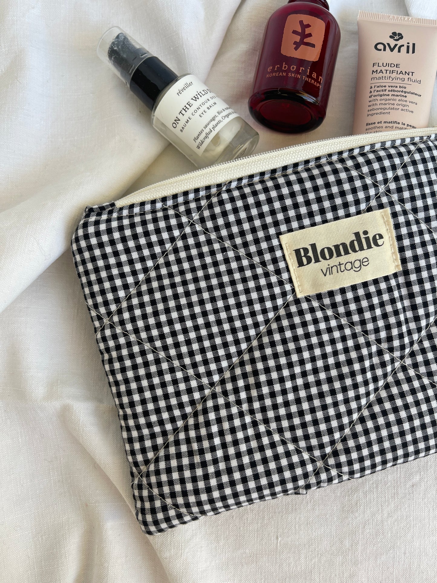 Moyenne pochette vichy noir