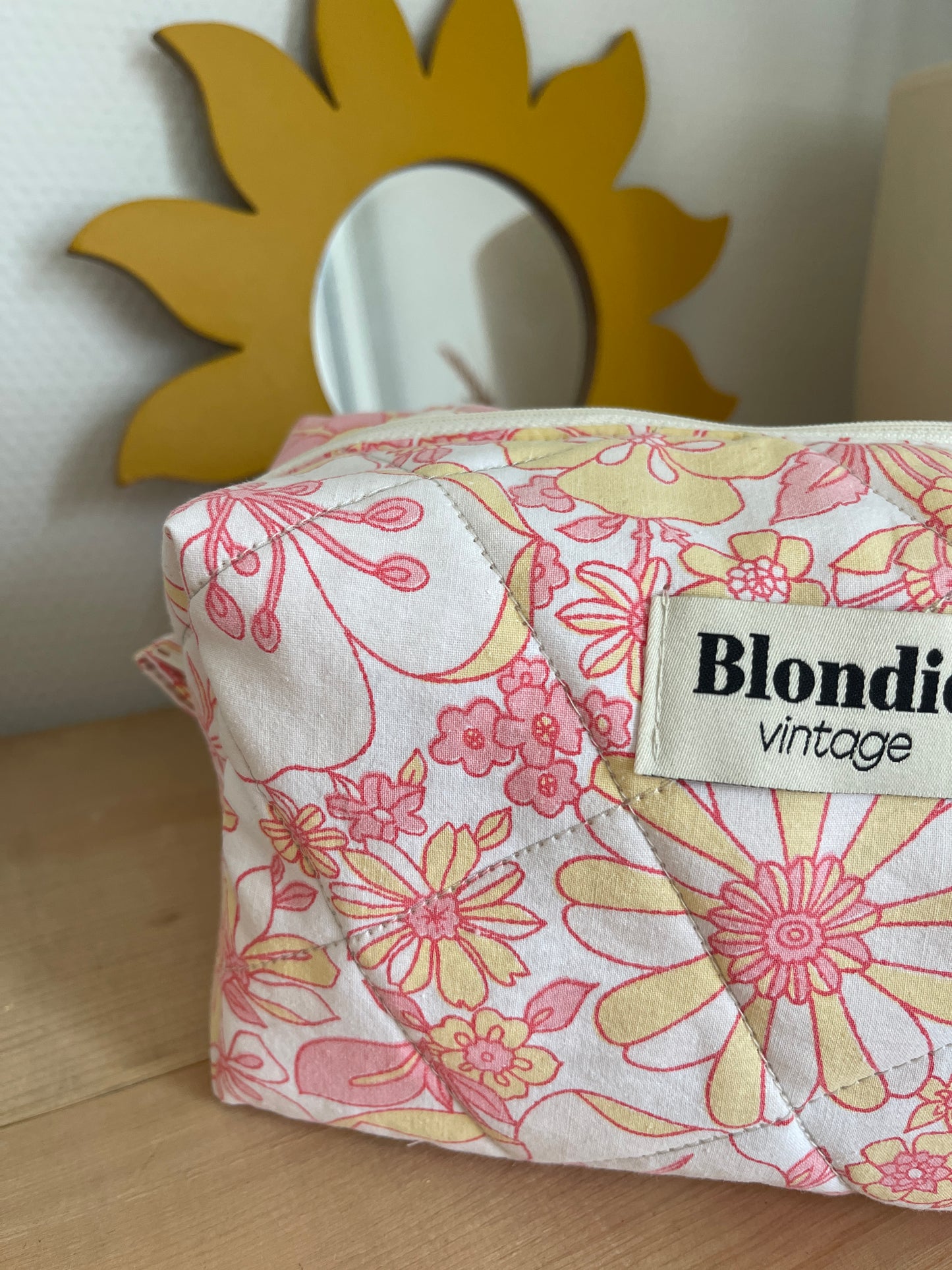 Trousse de toilette vichy bleu