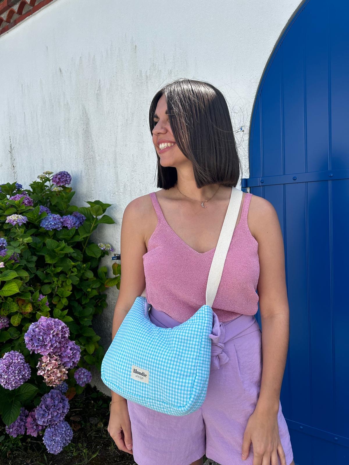 Sac crossbody vichy turquoise