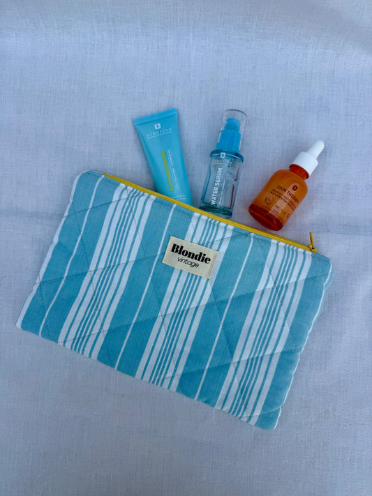 Grande pochette rayé bleu
