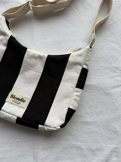Sac crossbody rayé noir