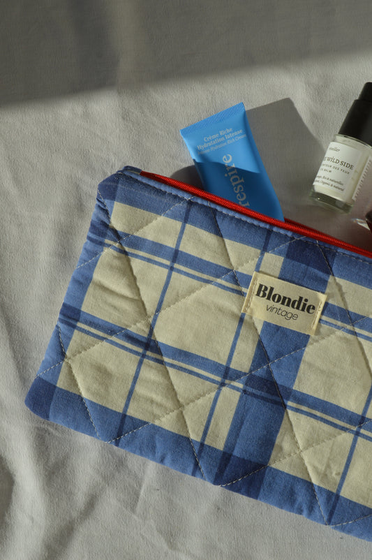 Grande Pochette carreaux bleu