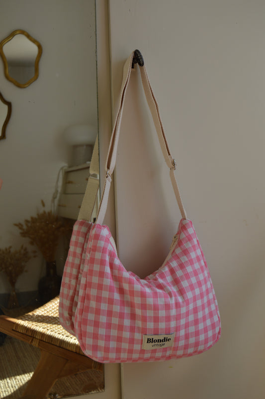 Sac crossbody vichy rose