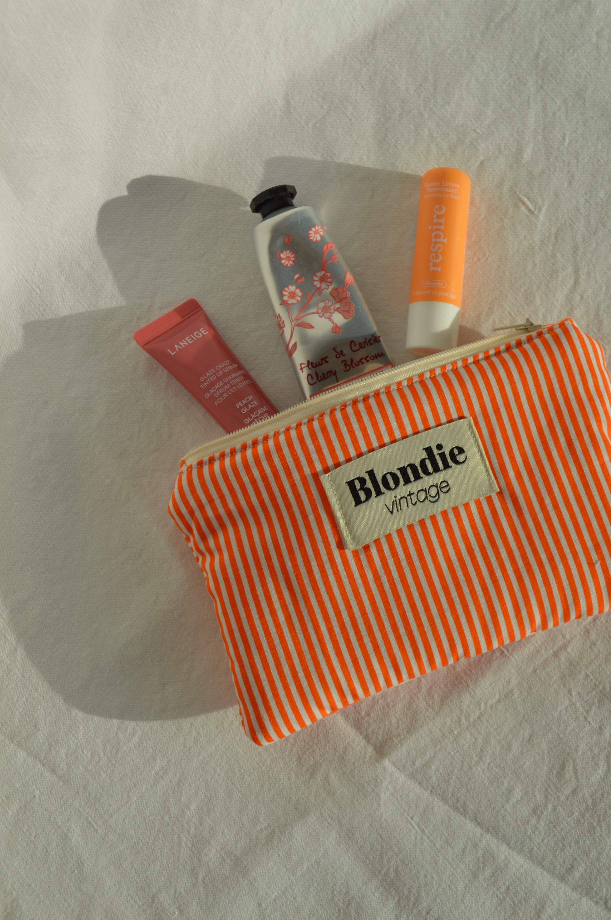 Mini Pochette rayé orange fabriqué à partir de tissus vintage mode durable mode responsable fabriqué à la main 