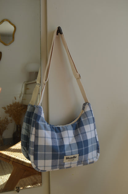 Sac crossbody carreaux bleu