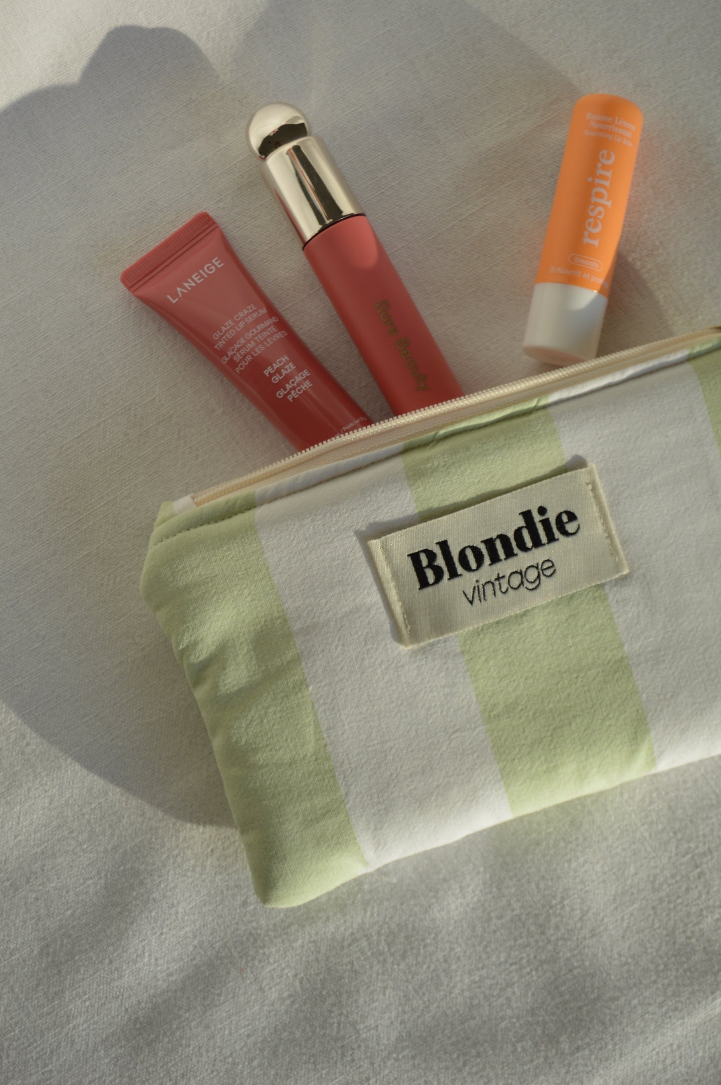 Mini Pochette rayé verte fabriqué à partir de tissus vintage mode durable mode responsable fabriqué à la main