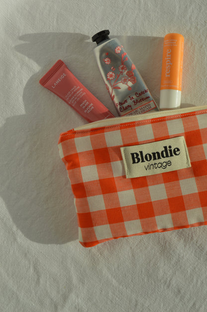 Mini pochette vichy orange