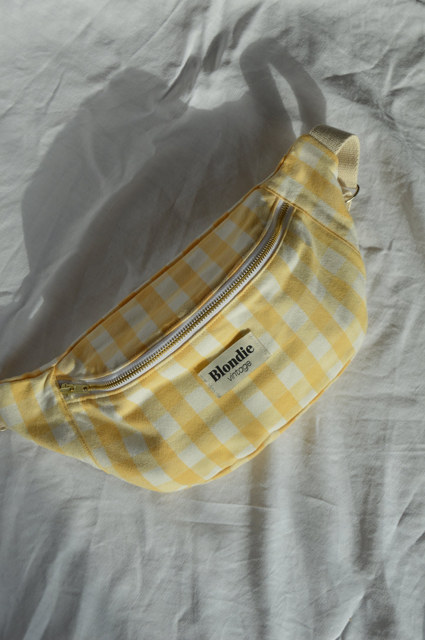 Sac banane vichy jaune
