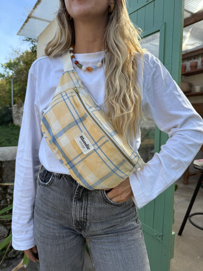 Sac banane carreaux jaune