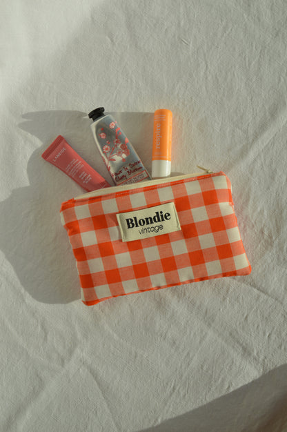 Mini pochette vichy orange