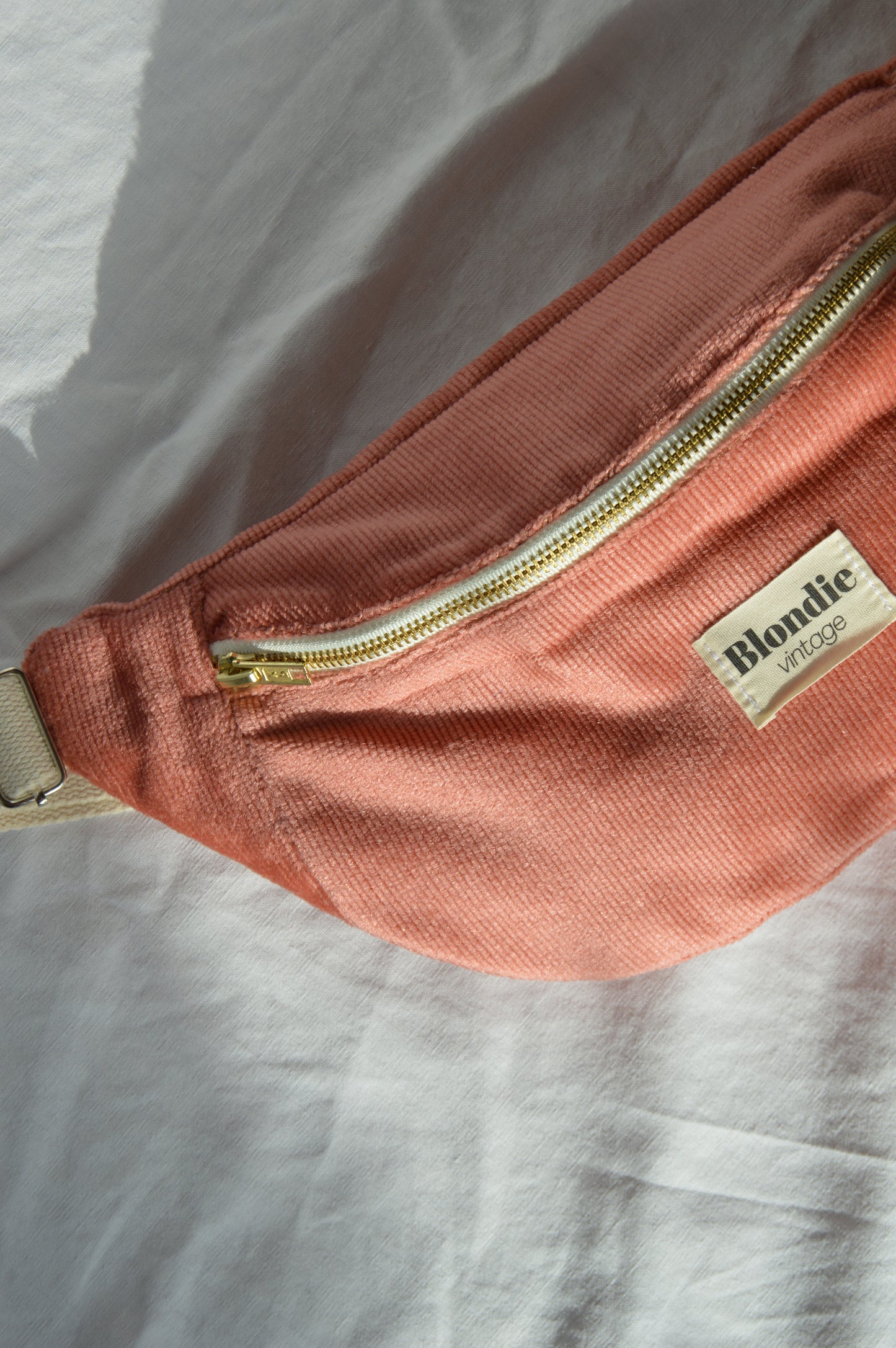 Sac banane velours rose