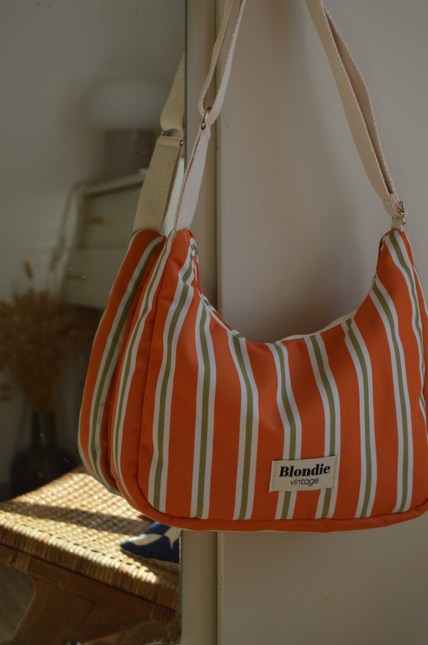 Sac crossbody rayé orange