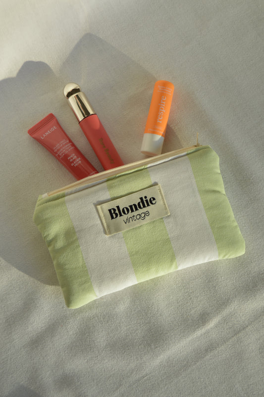 Mini Pochette rayé verte fabriqué à partir de tissus vintage mode durable mode responsable fabriqué à la main