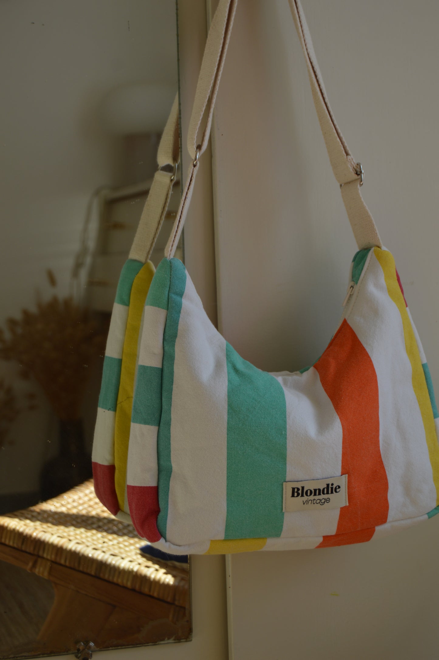 Sac crossbody rayé multicolore