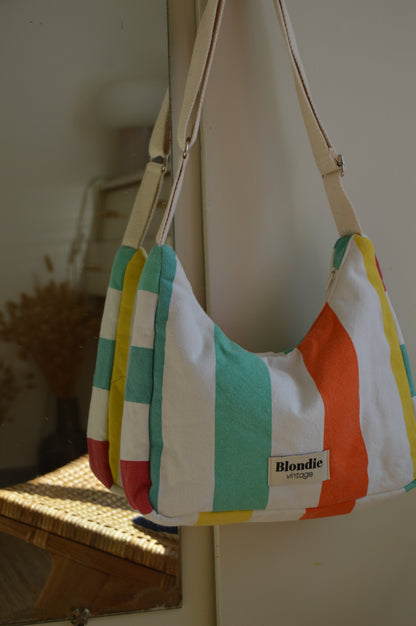 Sac crossbody rayé multicolore