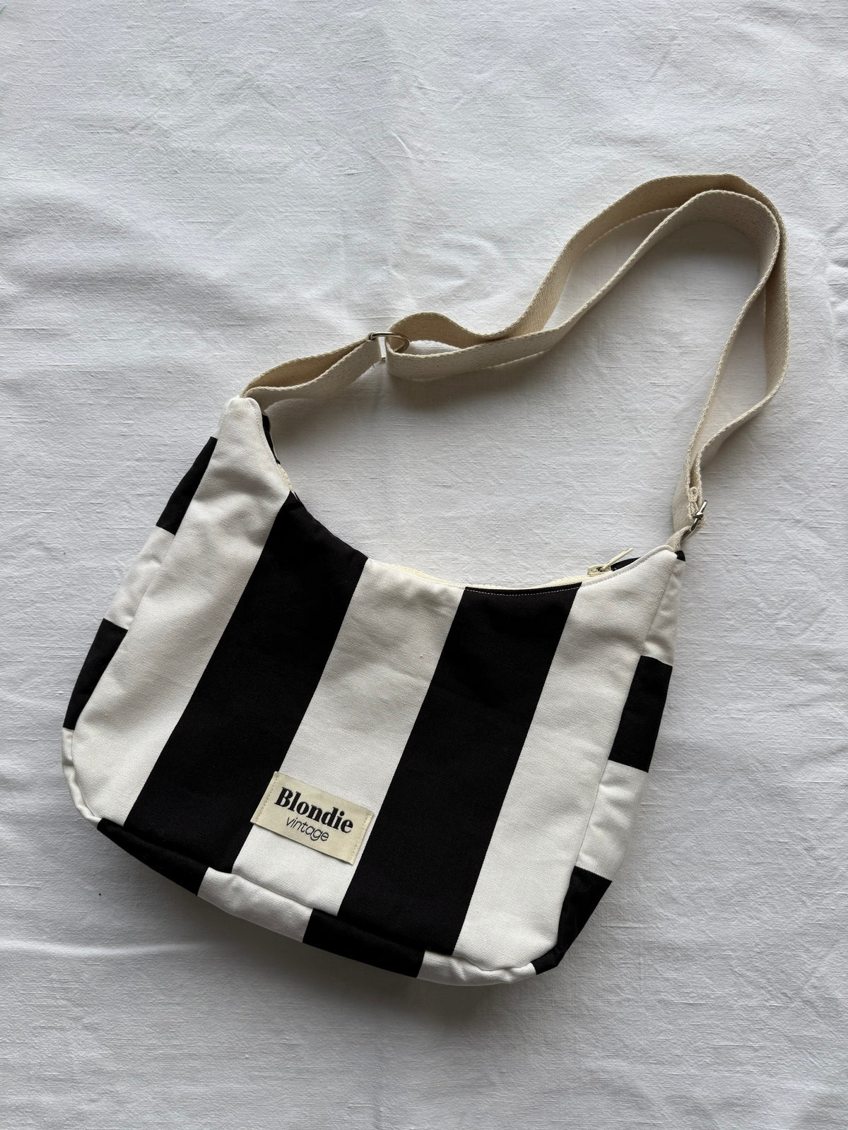 Sac crossbody rayé noir