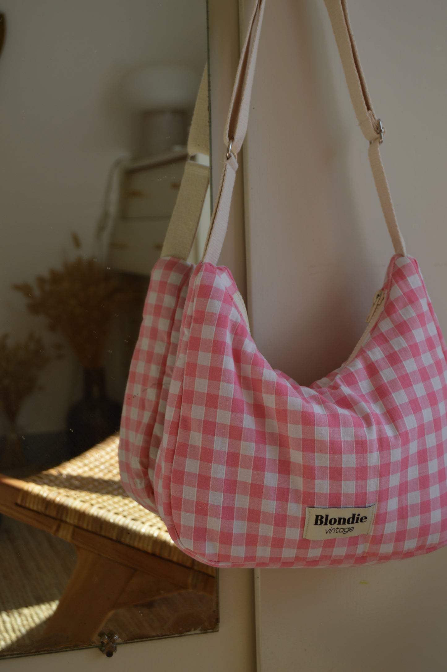 Sac crossbody vichy rose