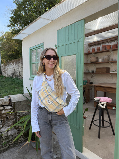 Sac banane carreaux jaune