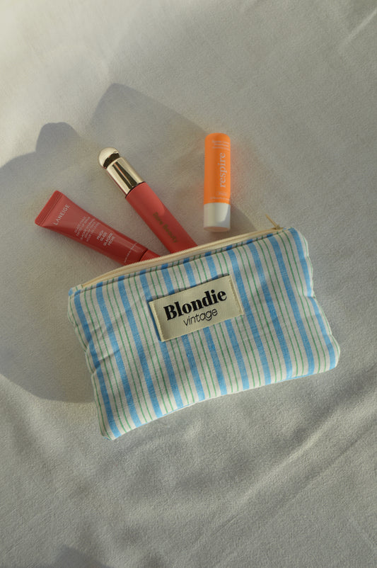 Mini Pochette bleu fabriqué à partir de tissus vintage mode durable mode responsable fabriqué à la main