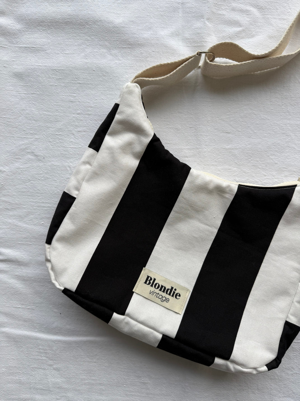 Sac crossbody rayé noir