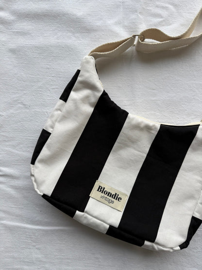 Sac crossbody rayé noir