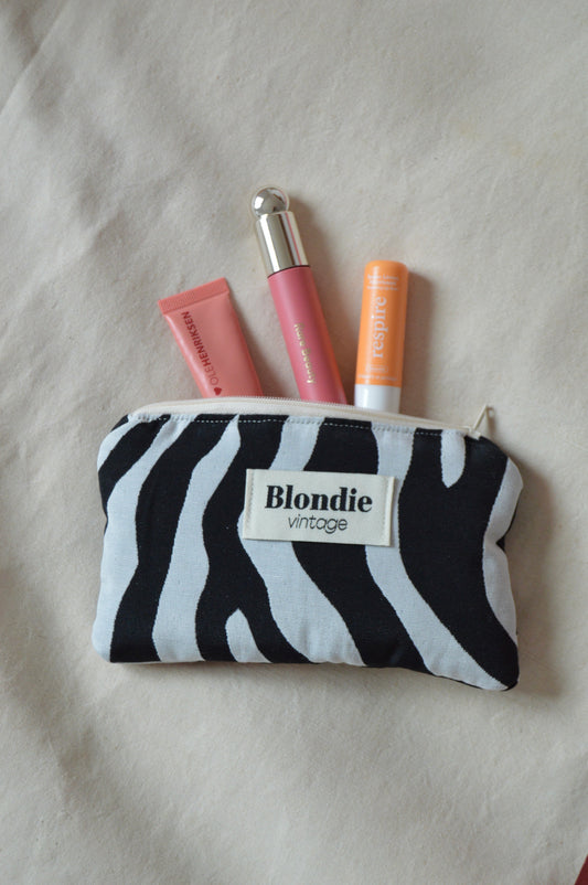 Mini Pochette zèbre fabriqué à partir de tissus vintage mode durable mode responsable fabriqué à la main 