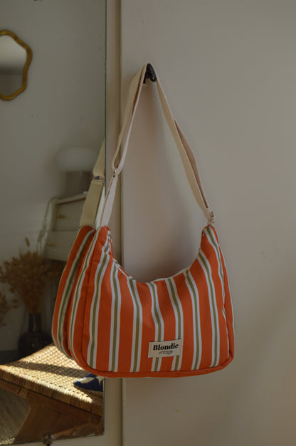 Sac crossbody rayé orange