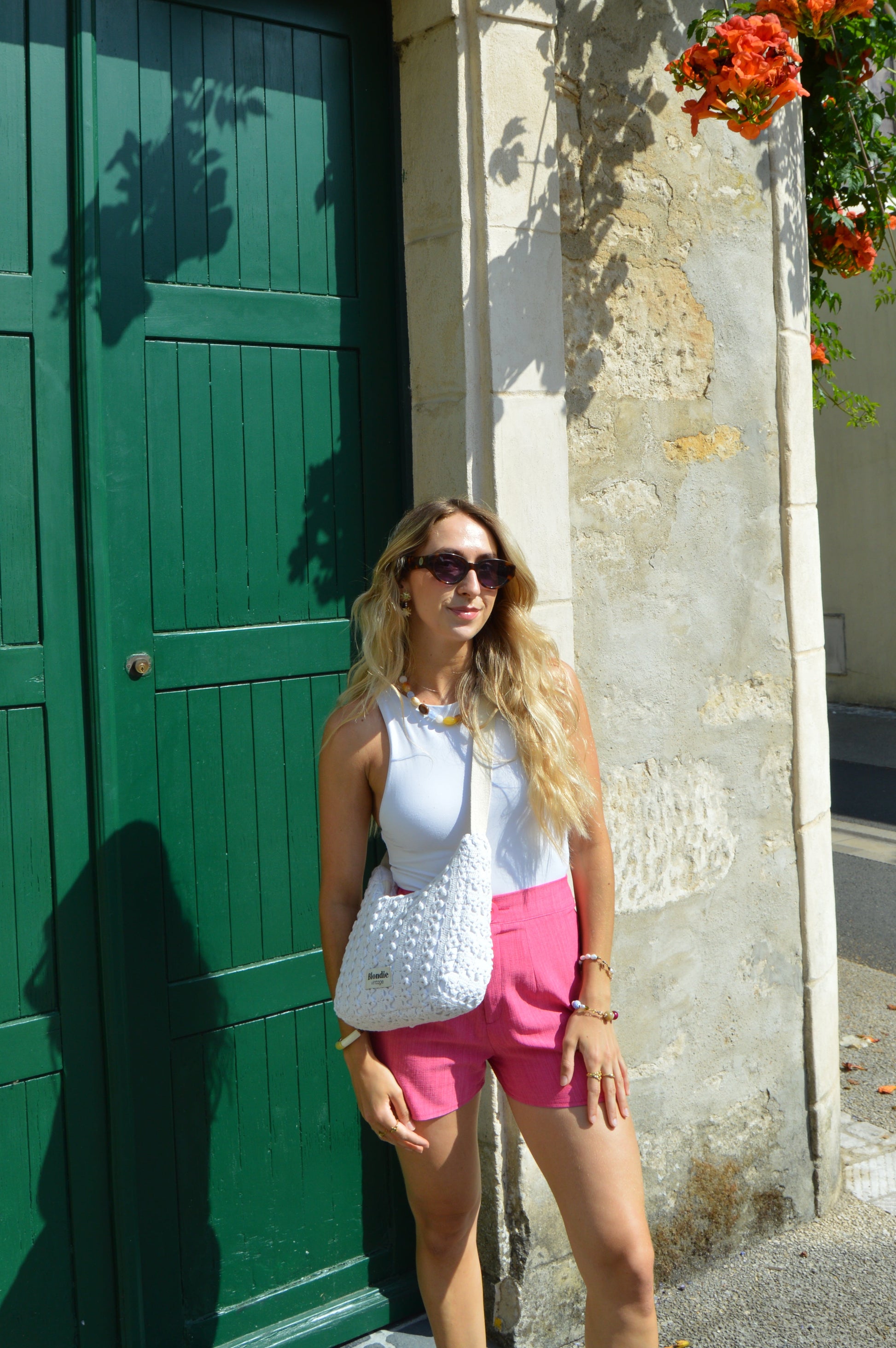 Sac crossbody en crochet fabriqué à partir de tissus vintage mode durable mode responsable fabriqué à la main 