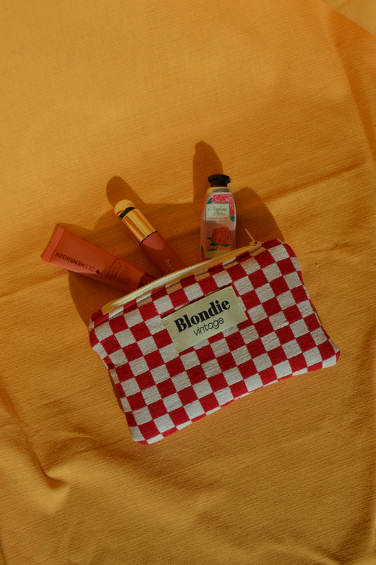 Mini pochette damier rouge