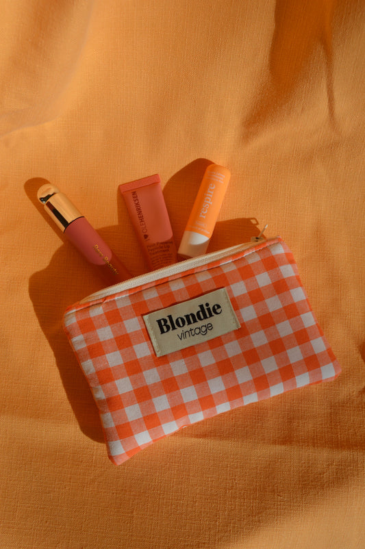 Mini pochette vichy orange