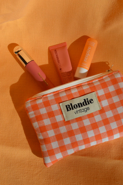 Mini pochette vichy orange
