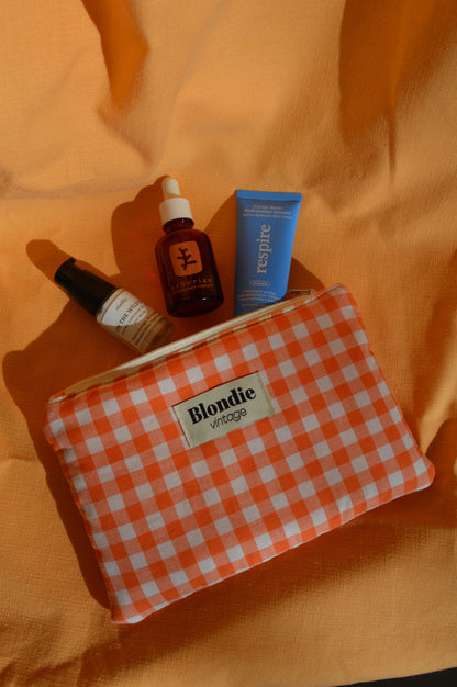 Moyenne pochette vichy orange