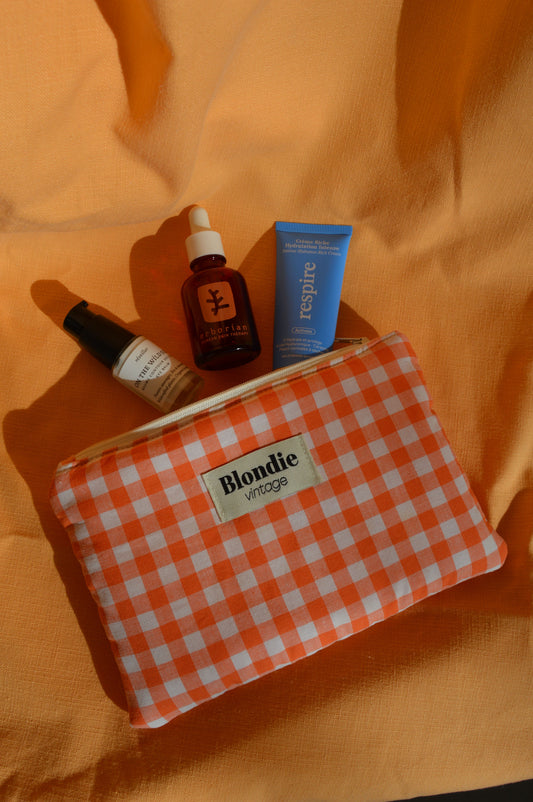 Moyenne pochette vichy orange