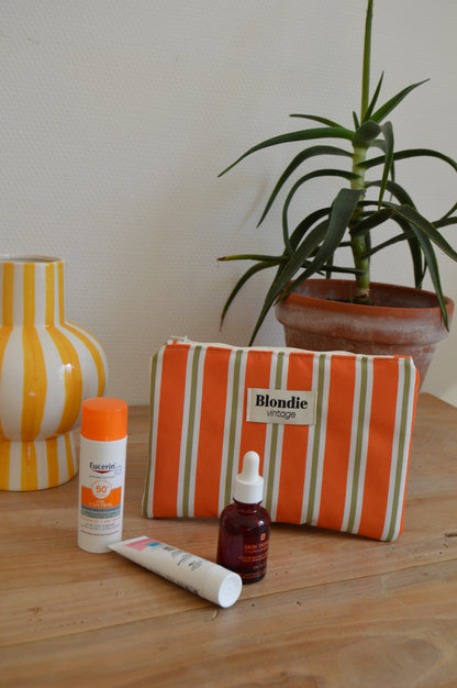 Moyenne pochette rayé orange