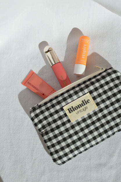 Mini pochette vichy noir