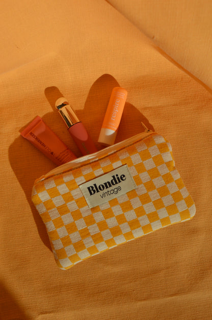 Mini pochette damier jaune