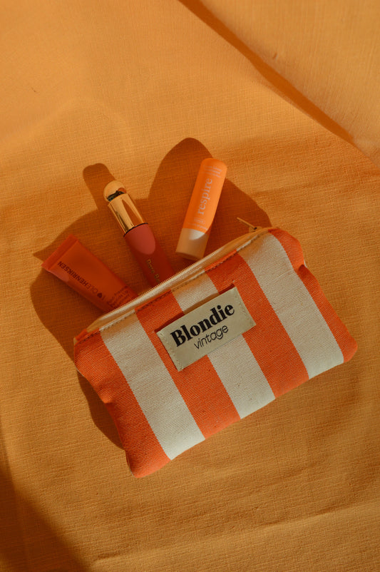 Mini pochette rayé orange