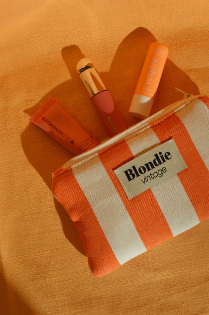 Mini pochette rayé orange