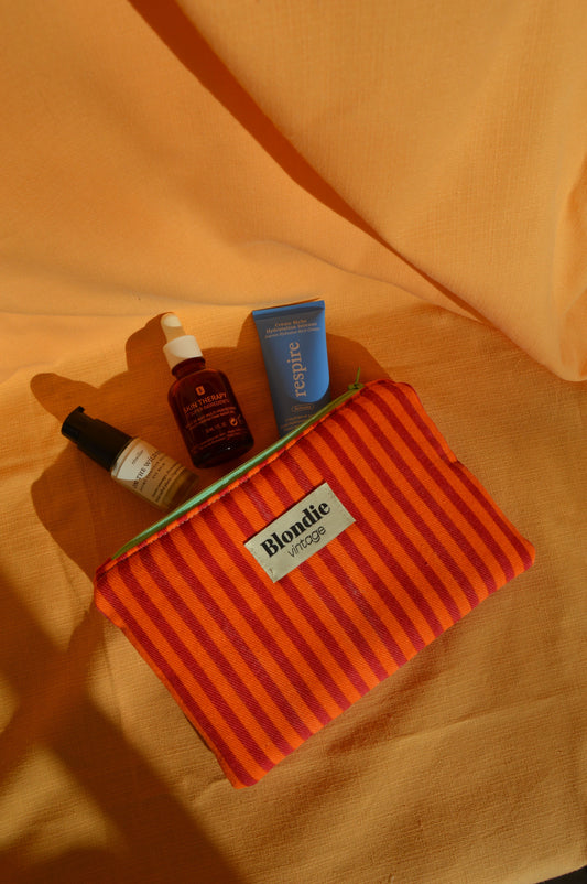 Moyenne pochette rayé orange