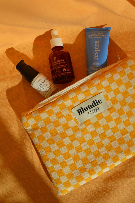 Moyenne pochette damier jaune