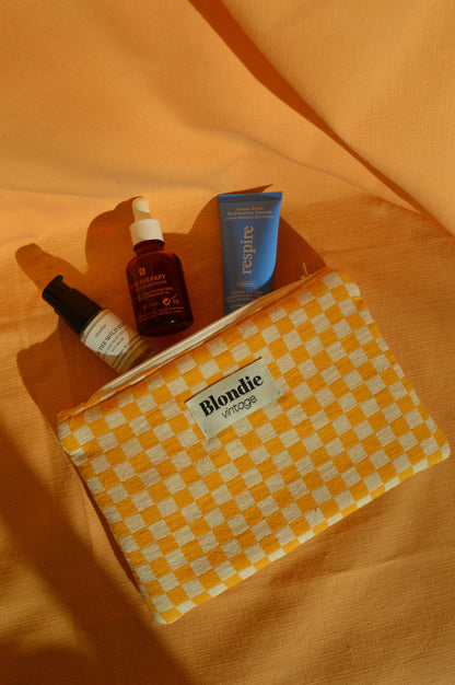 Moyenne pochette damier jaune
