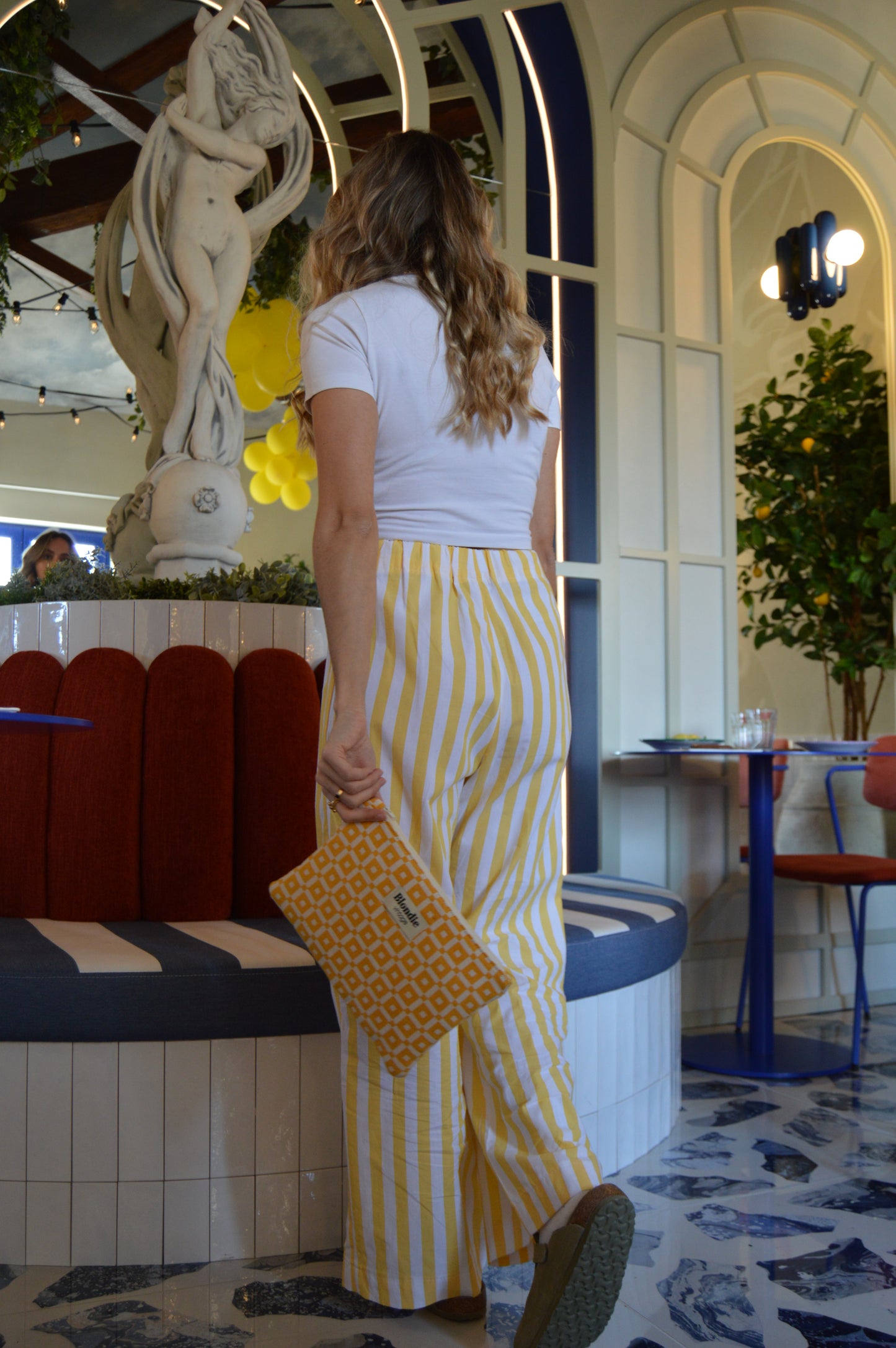 Pantalon rayé jaune XS