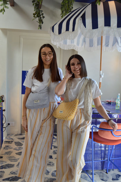 Pantalon à rayures ocre