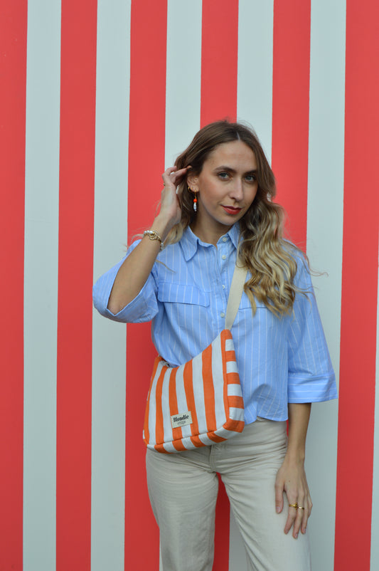 Sac crossbody rayé orange