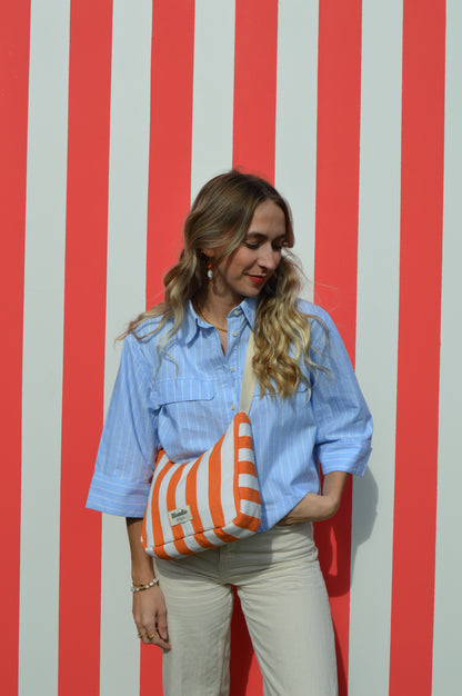 Sac crossbody rayé orange